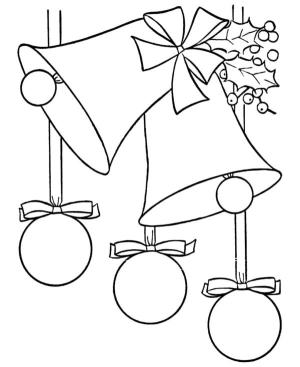 Noel Çanı boyama sayfası,  coloring page, Çanlar ve balonlarla şenlikli dekorasyon., 