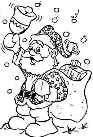 Noel Çanı boyama sayfası,  coloring page, Nazik Noel Baba, Noel’in gelişini herkese haber verir., 