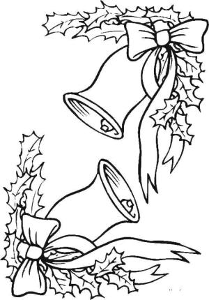 Noel Çanı boyama sayfası,  coloring page, Noel için evi iki çan süslüyor., 