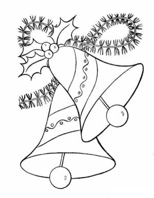 Noel Çanı boyama sayfası,  coloring page, Zarif Noel çanları., 