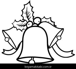 Noel çanları boyama sayfası – çizgi film temalı, basit çizim