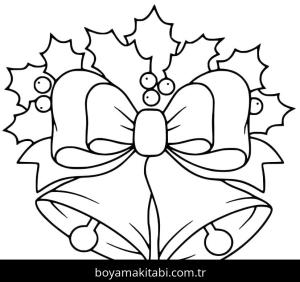 Noel çanları boyama sayfası – sevimli karakter, sanatsal çalışma