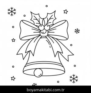 Noel çanları boyama sayfası – çocuklar için, çizgi film temalı