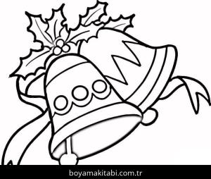 Noel çanları boyama sayfası – çizgi film temalı, basit çizim