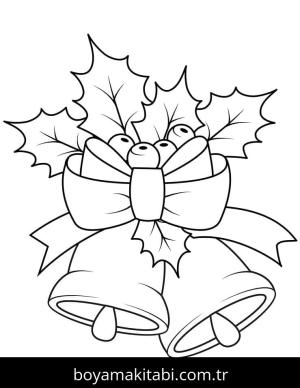 Noel çanları boyama sayfası – çocuk aktivitesi, PDF indir