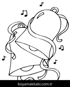 Noel çanları boyama sayfası – çocuklar için, çizgi film temalı