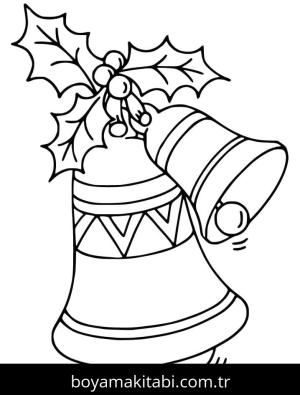 Noel çanları boyama sayfası – PDF indir, sevimli karakter