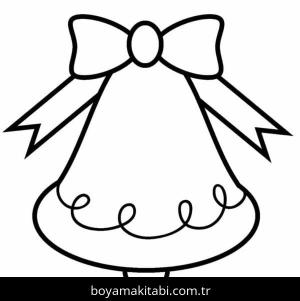 Noel çanları boyama sayfası – basit çizim, kolay boyama