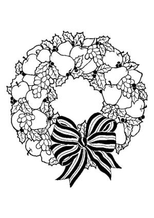 Noel Çelengi boyama sayfası,  coloring page, Çocuklar İçin Noel Çelengi ücretsiz, 