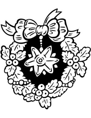 Noel Çelengi boyama sayfası,  coloring page, Yıldızlı Noel Çelengi, 