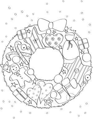 Noel Çelengi boyama sayfası,  coloring page, Noel Çelengi Yazdırılabilir, 