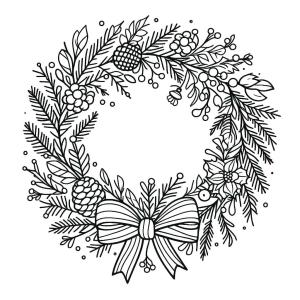 Noel Çelengi boyama sayfası,  coloring page, Noel Çelengi 5, 