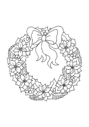 Noel Çelengi boyama sayfası,  coloring page, Noel Çelengi Ücretsiz Yazdırılabilir, 