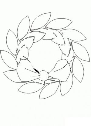 Noel Çelengi boyama sayfası,  coloring page, Basit Noel Çelengi Çizmek, 