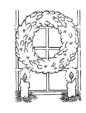 Noel Çelengi boyama sayfası,  coloring page, Ücretsiz Noel Çelengi, 