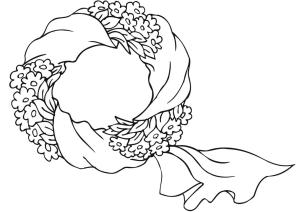 Noel Çelengi boyama sayfası,  coloring page, Noel Çelengi temel kolay, 