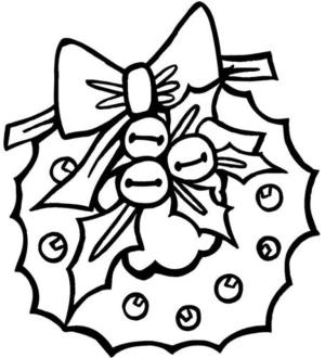 Noel Çelengi boyama sayfası,  coloring page, Sevimli Noel Çelengi, 