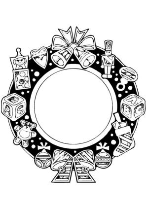 Noel Çelengi boyama sayfası,  coloring page, Çocuklar İçin Ücretsiz Noel Çelengi, 