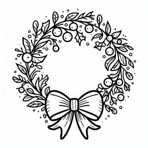 Noel Çelengi boyama sayfası,  coloring page, Şirin Noel Çelengi, 