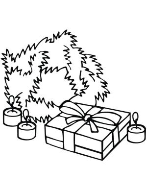 Noel Çelengi boyama sayfası,  coloring page, Çocuklar İçin Noel Çelengi Yazdırılabilir, 