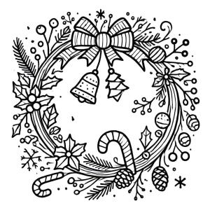 Noel Çelengi boyama sayfası,  coloring page, Noel Çelengi 4, 