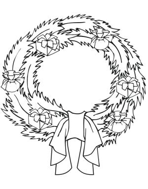 Noel Çelengi boyama sayfası,  coloring page, Ücretsiz Noel Çelengi Çiz, 