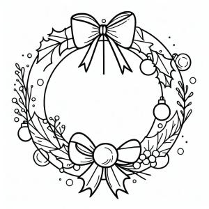 Noel Çelengi boyama sayfası,  coloring page, Güzel Noel Çelengi ücretsiz çiz, 