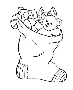 Noel Çorabı boyama sayfası,  coloring page, Noel Çorabındaki Oyuncaklar, 