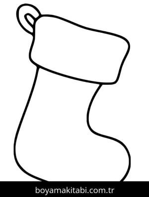 Noel Çorabı boyama sayfası – renkli çizimler, okul öncesi