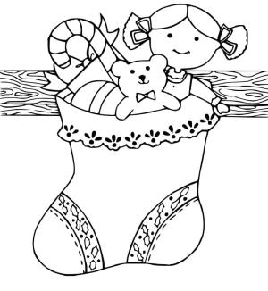 Noel Çorabı boyama sayfası,  coloring page, Çocuklar İçin Noel Çorabı Yazdırılabilir, 