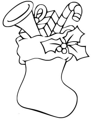 Noel Çorabı boyama sayfası,  coloring page, Noel Çorabı Hediyesi, 