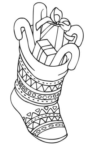 Noel Çorabı boyama sayfası,  coloring page, Noel Çorabı Yazdırılabilir, 