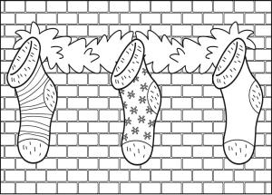 Noel Çorabı boyama sayfası,  coloring page, Çizim Baskı Noel Çorabı, 