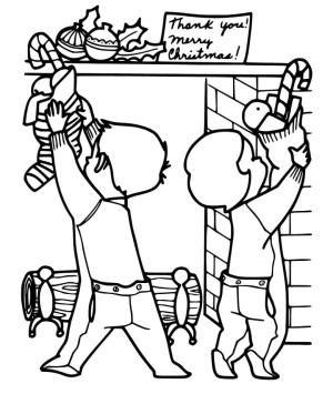 Noel Çorabı boyama sayfası,  coloring page, Çocuklar ve Noel Çorapları, 