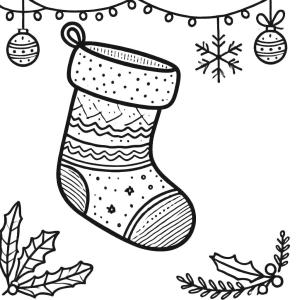 Noel Çorabı boyama sayfası,  coloring page, Noel Çorabı 5, 