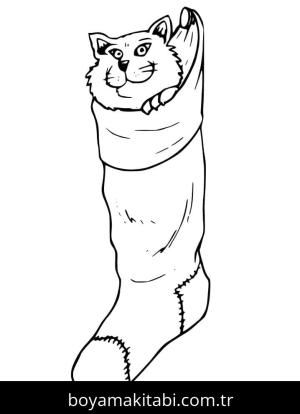 Noel Çorabı boyama sayfası – renkli çizimler, okul öncesi