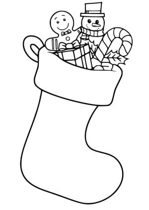 Noel Çorabı boyama sayfası,  coloring page, Hediyeli Noel Çorabı Çiz, 