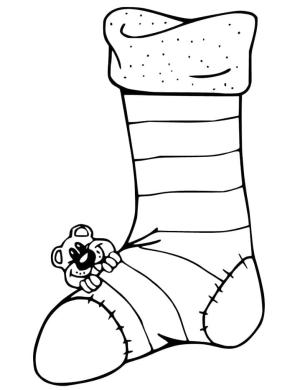 Noel Çorabı boyama sayfası,  coloring page, Çocuklar İçin Ücretsiz Noel Çorabı, 