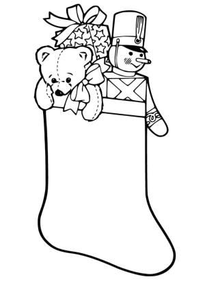 Noel Çorabı boyama sayfası,  coloring page, Mutlu Noeller Çorabı, 