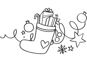 Noel Çorabı boyama sayfası,  coloring page, Ücretsiz Yazdırılabilir Noel Çorabı, 