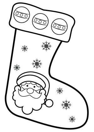 Noel Çorabı boyama sayfası,  coloring page, Noel Baba ile Noel Çorabı, 