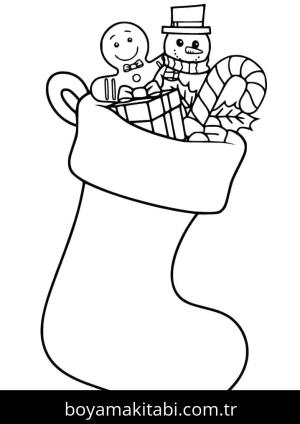Noel Çorabı boyama sayfası – ücretsiz yazdır, boyama etkinliği