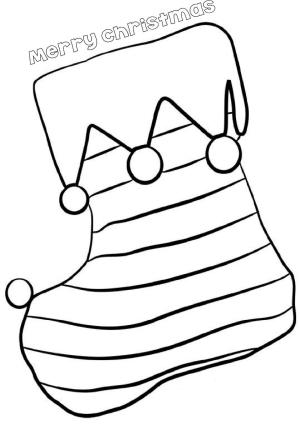 Noel Çorabı boyama sayfası,  coloring page, Sevimli Noel Çorabı, 