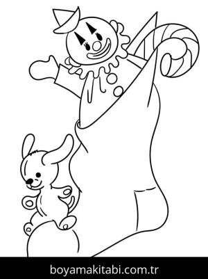 Noel Çorabı boyama sayfası – okul öncesi, evde etkinlik