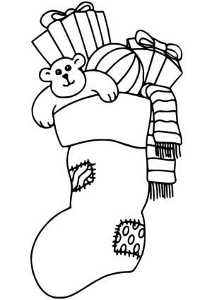 Noel Çorabı boyama sayfası,  coloring page, Noel Çorabı Ücretsiz, 