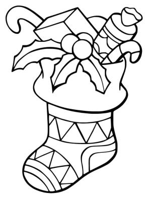 Noel Çorabı boyama sayfası,  coloring page, Noel Çorabının Ücretsiz Çizimi, 