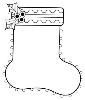 Noel Çorabı boyama sayfası,  coloring page, Mükemmel Noel Çorabı, 