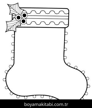 Noel Çorabı boyama sayfası – ücretsiz yazdır, boyama etkinliği