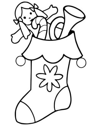 Noel Çorabı boyama sayfası,  coloring page, Noel Çorabının Çizimi, 