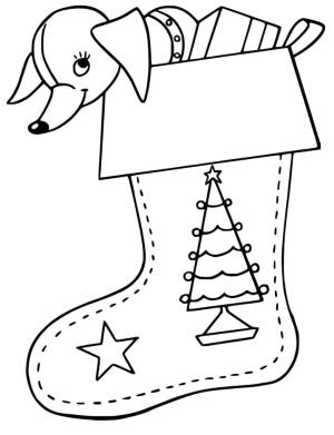 Noel Çorabı boyama sayfası,  coloring page, Sevimli Noel Çorabı Çiz, 